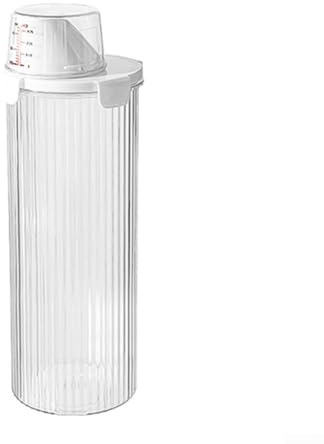 Vilgftyiet Distributeur de céréales hermétique avec tasse à mesurer et bec verseur, grand récipient de stockage alimentaire en plastique transparent pour riz, farine, sucre, céréales, organisation de