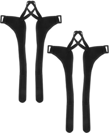 PACKOVE Dragonne pour Bâton de Ski et Bâton de Marche en Polyester Noir, Sécurisée et Facile à Utiliser, 2 Paires pour Accessoires de Sport en Plein Air