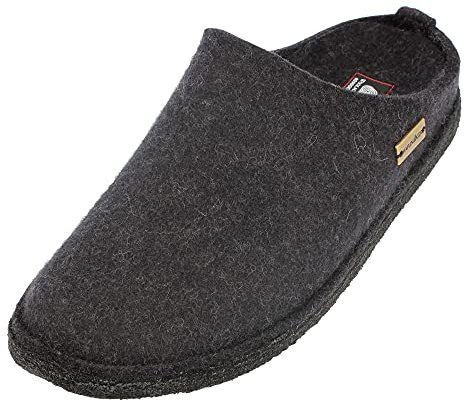 HAFLINGER Flair Morbide pantofole in feltro di lana pantofola grafite, Taglia 45