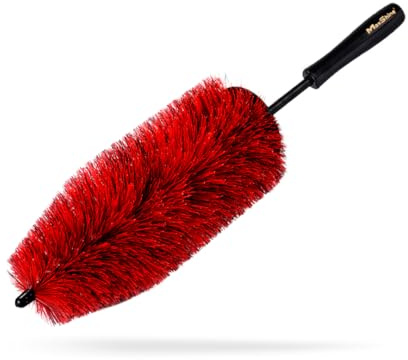 Maxshine Wheel & Rim Brush 10” – Large Soft Bristle PP Material with Comfort Grip & Knuckle Guard – Scratch-Free Wheel Cleaning Brush – Universal Car Detailing Tool for Rims & Tires