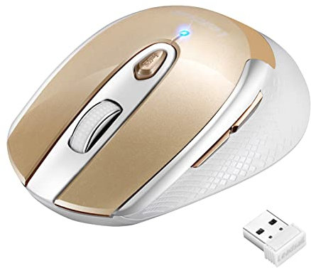 Wireless Mouse Silent Cordless Mouse Wireless Optical Computer Mouse, 6 Buttons,1600DPI with 3 Adjustable Levels for Windows 10/8/7/XP/Mac/Macbook Pro/Air/HP/Acer