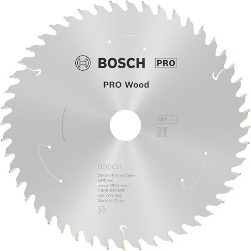 Bosch 1x PRO Wood Kreissägeblatt für Akku-Handkreissägen (für Weichholz, Hartholz, Ø mm, Professional Zubehör Handkreissäge)