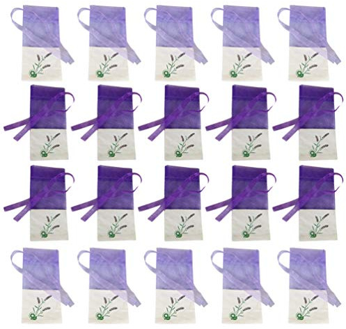 20 Stücke Leere Duftsäckchen Lavendelbeutel Lavendelsäckchen Duftbeutel Geschenksäckchen Organzabeutel Organzasäckchen mit Kordelzug Säckchen für Kleiderschrank Schublade