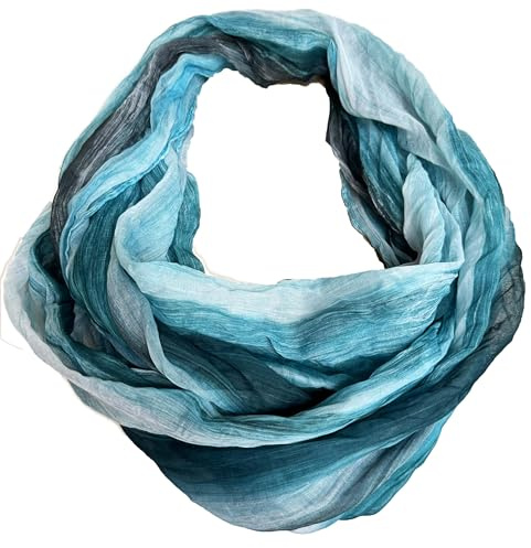 JameStyle26 färggrann siden, sommarsjal, regnbåge, silke, uni, rund halsduk, tubhalsduk, stola, halsduk, lätt, #2 grön
