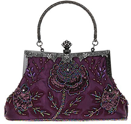 Ro Rox Marie Vintage 1920er Flapper Gatsby Peaky Blinders Party Abendhandtasche - Lila