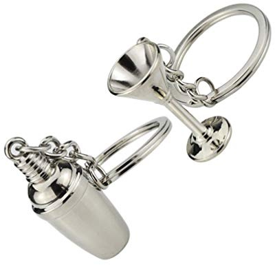 TOYANDONA Bartender Paire de porte-clés en forme de calice de vin, pour anniversaire, mariage, diplôme, remise de diplôme, 1 paire