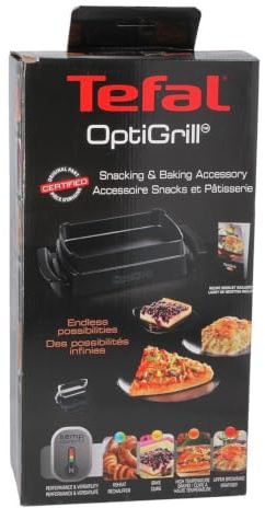 Tefal Backschale XA7258 + Rezeptbuch für OptiGrill, 1,6 Liter, Antihaftbeschichtung, Aluminiumdruckguss Wärmeisolierte Griffe, Leichte Reinigung, Spülmaschinengeeignet, Pizza, Aufläufe, Brot, Süßes