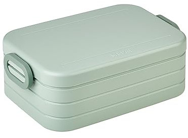 Mepal - Lunchbox Take a Break Midi - Brotdose To Go - Für 2 Sandwiches oder 4 Brotscheiben - Meal Prep Box - Essensbox mit Unterteilung - Spülmaschinenfest - 900 ml - Nordic Sage
