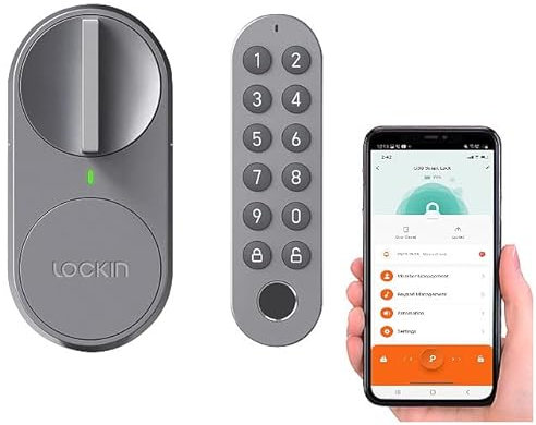 VisorTech Türöffner Pin: Türschlossantrieb mit PIN-Code, Fingerabdruck-Sensor, Bluetooth, App (Türöffner mit Code nachrüsten, Zahlencode nachrüsten, automatisches Türschloss)