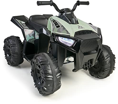 FEBER - Elektrisches Quad Boxer | 12V Batterie, Vorwärts- und Rückwärtsgang, Bremse, bis zu 5 km/h, inklusive Ladegerät, 45 min Spielzeit - 3 bis 5 Jahre - Grün