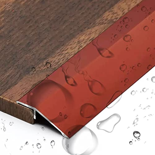Tira de transición de moqueta a baldosa tapajuntas de Suelo, umbral de Entrada de 3,5 cm de Ancho, Borde de Aluminio para Cocina, Dormitorio, baño, Rojo (Longitud roja 120 cm/47 in)
