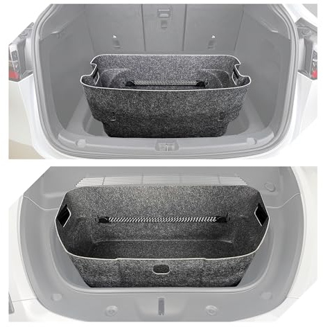 VLOX Tesla Model Y Kofferraum- & Frunk Organizer Aufbewahrungsbox Set – Passgenau für Model Y 2021–2024, Frunk 117 L/Kofferraum 105 L Kapazität Auto Aufbewahrungsboxen mit 4 Schlaufen für Gurte