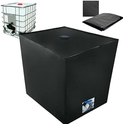 IBC Tank Abdeckung IBC Tank Zubehör Für Wassertank 1000L Regentonne, IBC Container Abdeckung 1000 Liter Wassertank Zubehör, Abdeckplane UV-Folie IBC Cover, 120x100x116cm (Schwarz)
