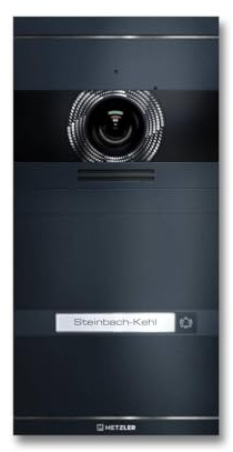 Metzler VDM10 2.0 Video Sprechanlage mit Türöffner (Stromversorgung) & Namensschild - Anschluss 2-Draht - Türsprechanlage mit HD-Kamera, für 1 Familienhaus, in Anthrazit aus V2A Edelstahl