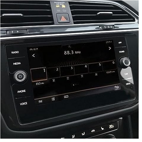 Interior del automóvil Compatible con Vw para Tiguan 2021 2022, película protectora de pantalla LCD de vidrio templado para salpicadero, pegatina de navegación para coche, película protectora ( Color