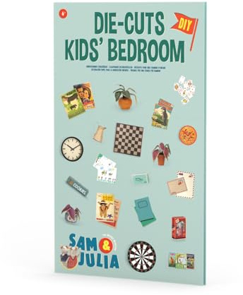 Das Mäusehaus – Stanzbögen für Kinderzimmer – Zubehör 1/12 für Puppenhaus/Puppenstube – Bastel-Set enthält 4 Bögen mit Kinderzimmer-Gegenständen