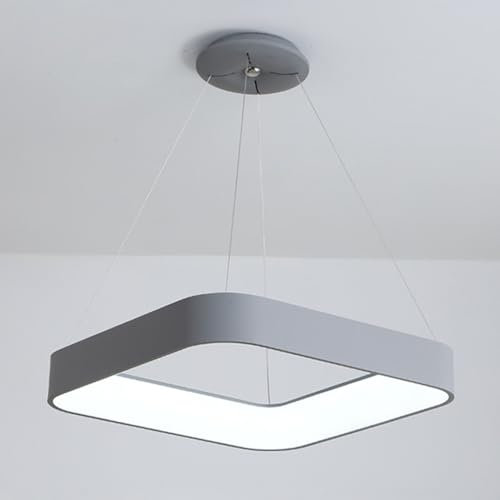 YFMYY Moderne LED-Pendelleuchte, dimmbarer quadratischer Kronleuchter mit Fernbedienung, 3 Farbtemperaturmodi, hängende Deckenleuchte für Treppenhaus, Foyer, Wohnzimmer, Kücheninsel