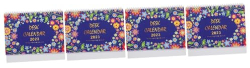 SEWACC 4 Stück 2023 Kalender 2023 Desktop-Monatskalender Stehender Flip-Kalender großer Kalender bürodeko büro dekoration dekorativer Kalender aus Papier Papierkalender für zu Hause Blue
