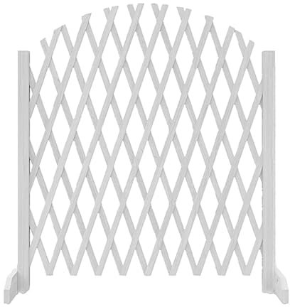 Einziehbarer Gartenzaun aus Holz für Haus, Hof, erweiterbar, mit freistehendem Design, weiß, 180 x 100 cm B