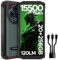 DOOGEE Fire6 Power Rugged Smartphone, 20GB+256GB/2TB, 15500mAh 33W Fast Charge Rugged Phone, Android 14, Top Highlight Flashlight, 50MP AI Camera& 90Hz 6.56HD+, 3 Card Slots/Fingerprint ID/NFC-GREEN