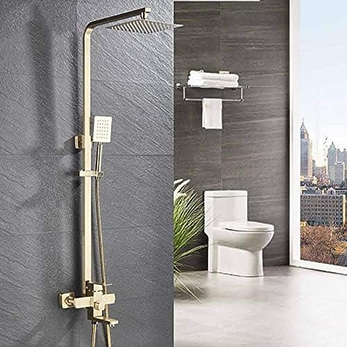 Kit de grifo de ducha, grifo de baño, ducha de lluvia grande cepillada, grifo de baño, bañera montada en la pared, grifo mezclador de ducha, grifo de ducha, juego de ducha mezclador, juego de ducha de