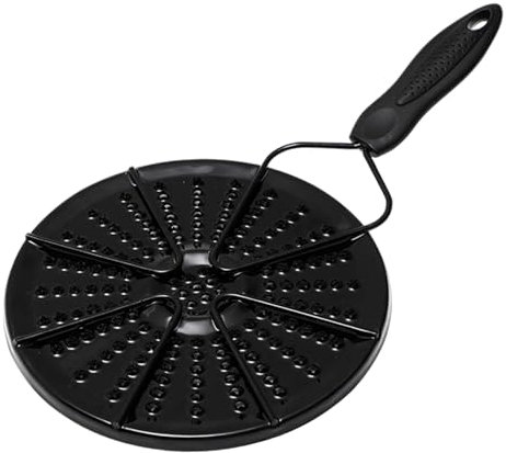 CGTQROVR Grille de tortilla avec poignée et trou suspendu de 7, 5 pouces chaleur en fer en revêtement en émail pour cuisinière à gaz pour pain plat tortilla même cuit