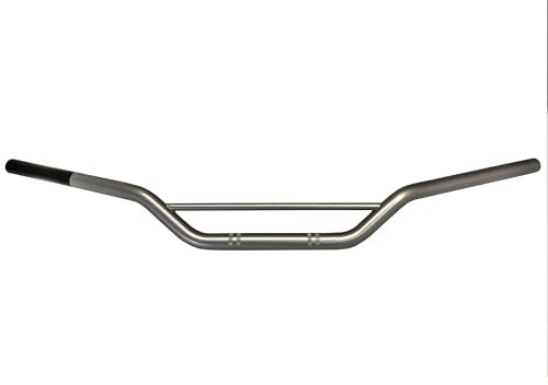 Accossato Manubrio in acciaio per moto/motocross/enduro, piega bassa, 22 mm di diametro-Silver