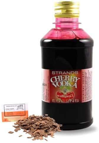 Essence Saveur Vodka Cerise 250ml + 20g Copeaux de Chêne Français – Extrait Sans Alcool pour Vodka