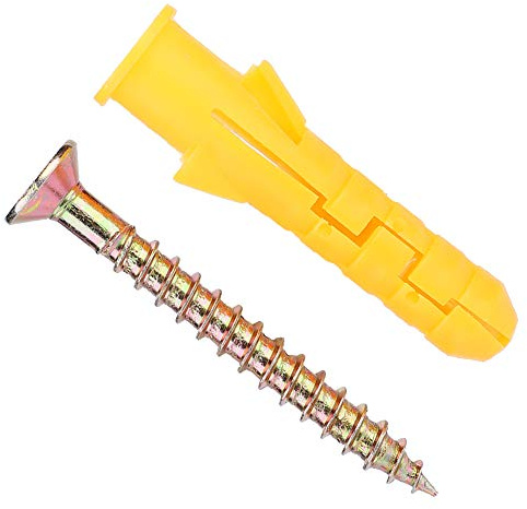 KIMISS Equipo de Pared de Expansión de Plástico de Alta Resistencia y Tornillos de Autocuidado Kit de Sujetador-Tamaños M6, M8 y M10 Concreto, Ladrillo Materiales Livianos (Φ10 mm 25 piezas/paquete)