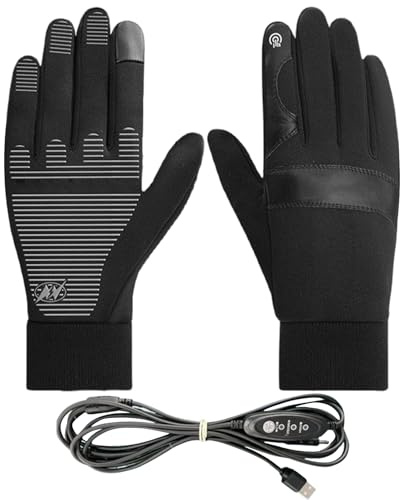 Ahuuen USB-Heizhandschuhe - Wiederaufladbare wasserdichte Heizhandschuhe Wärmeglühhandschuhe | Handwärmer rutschfest Für Outdoor Sport Motorrad Angeln Camping Reiten Frauen