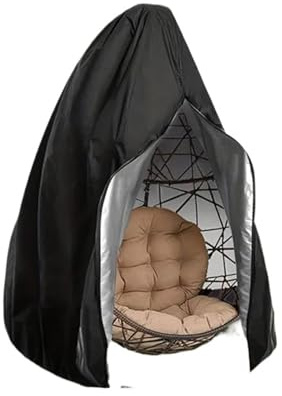 AEJHSIN Funda Balancin Jardin Exterior Fundas for sillas de Patio con Forma Huevo Cremallera, Fundas Grandes Mimbre for Columpio, Resistentes al Agua y Viento, a la Intemperie