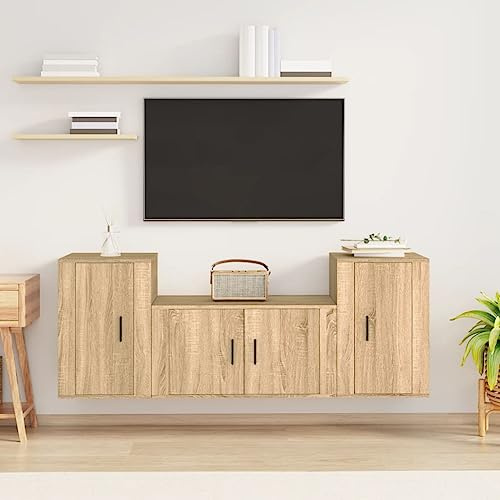Générique Ensemble de Meubles TV 3 pcs Chêne Sonoma Bois d'ingénierie,Meubles, Meubles TV,3188505