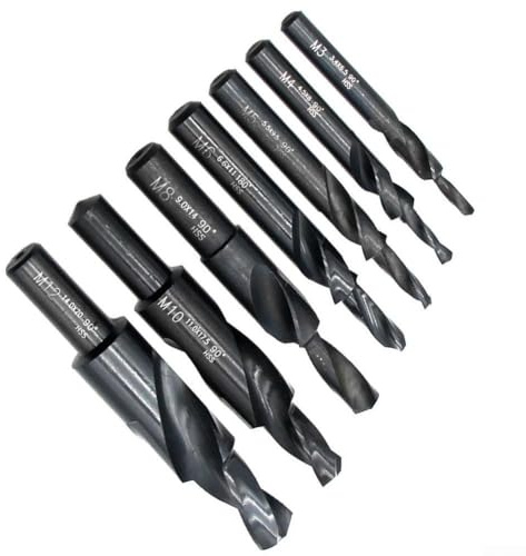 Punta da trapano a spirale 90180 gradi HSS con svasatura per metallo e non metallo, include opzioni a 90 e 180 gradi per smussatura e alesatura efficienti (M12 x 180 gradi)