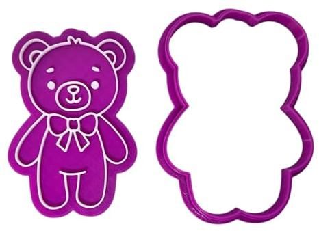 Teddy Bear Cookie Cutter and Stamp Fondant Icing Cake Decoration (Teddy Bear 2)