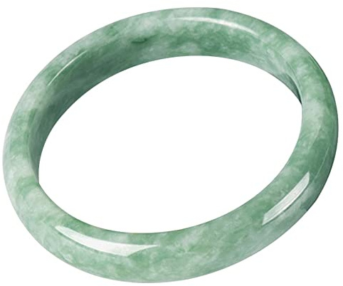 HQHYGM Jade-Armband für Damen, 100% natürliche grüne Jade, echte runde Jade-Armreifen der Güteklasse A mit Schmuckschatulle und Zertifikat, Muttertag (Farbe: Grün, Größe: 56–57