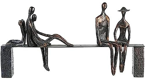 Casablanca Skulptur Leisure, Deko Figur Bronze, Schwarz, Kunstharz u. Metall Statue Wohnzimmer, Büro Dekoration H. 23 cm x B. 45 cm - Moderne Skulpturen, Metallfigur