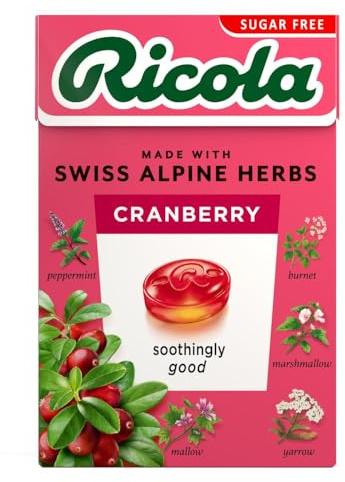 Ricola Cranberry SF Lozenges Box 45g (Pack of 20)