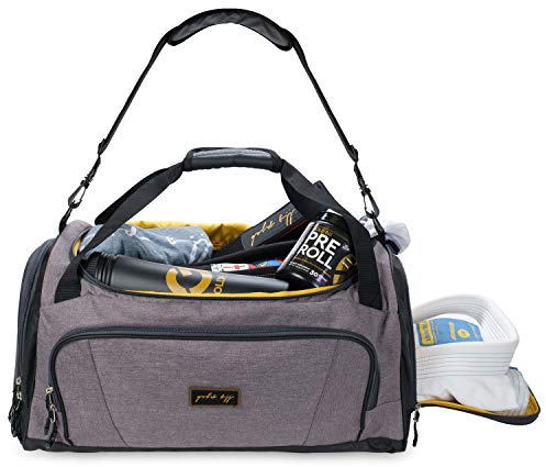 Gold BJJ Bolsa de Lona Jiu Jitsu, Bolsillo Impermeable para gi sudoroso, Camiseta de protección o Zapatos, la Bolsa de Lona Equipo de Artes Marciales, Boxeo, Artes Marciales Mixtas y más