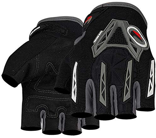 Guanti Da Ciclismo, Mezze Dita Sport All'aperto Guanti Di Lusso Imbottiti In Gel, Per Moto Ciclismo Arrampicata Escursionismo Guanti Sportivi (L,Black)