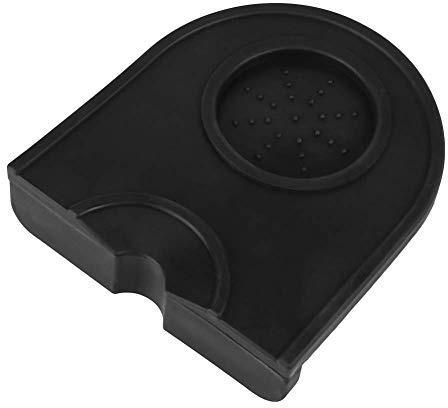 Large Tamping Mat Silicone Coffee Tamper Mat, Anti-skid Coffee Tamper Holder Silicone Pad Mat for Semi-Automatic/Operating Coffee Machine(Black)