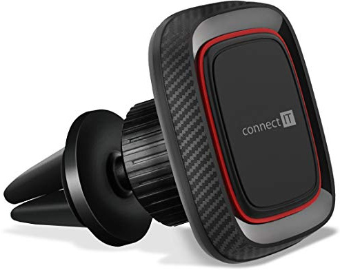 Connect It InCarz 4Strong360 Carbon Universal Car Magnetic Holder Car Gadgets Accessories with 4 Magnets, Red
