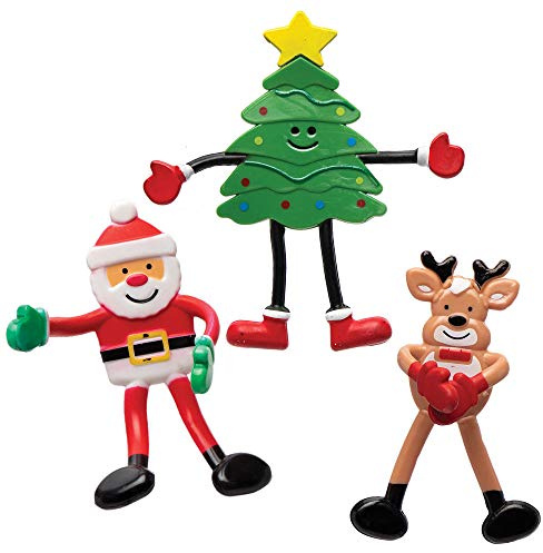 Baker Ross AX329 Biegbare Figuren, weihnachtliches Spielzeug für Kinder, ideal für Partygeschenke, Beute- oder Preistüten und Strumpffüller, 5 Stück