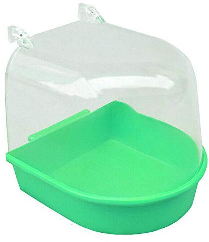 YITON Vogelbäder Grüner Kunststoff Vogel Wasser Bad Box Badewanne Papagei Badezubehör Für Haustierzubehör Vogel Bad Dusche Stehbehälter 1St