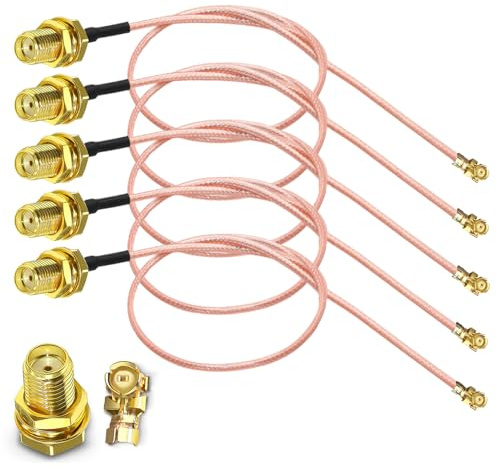 TUOLNK UFL SMA Koaxkabel Buchse auf U.FL IPX RF Koaxial RG178 Pigtail Jumperkabel für WiFi Router Antenne Mini PCI zu Bulkhead Low Loss Extender Kabel 12 Zoll (30cm) 5 Stück