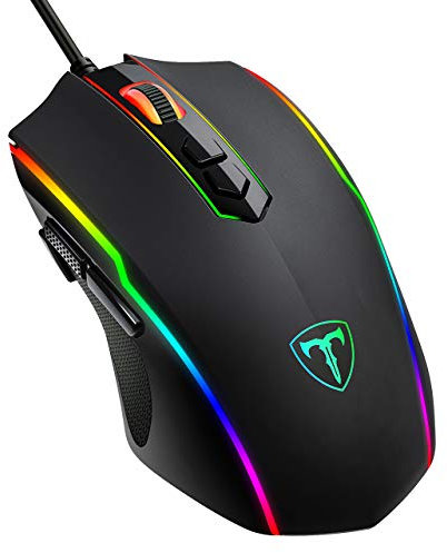 USB Souris Gamer Filaire Haute Performance,Souris Gaming avec 7200 DPI Ajustable, RVB, 8 Boutons Programmables,Ergonomie,PC/Mac - Noire