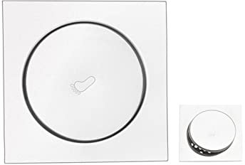 VVW&LIU 15x15cm Acero Inoxidable Redondo Pop Up Pie Desagüe en el Piso Baño Ducha Residuos Rejillas Colador Inodoro Balcón Agua Antiolor Desagües,Plateado,10x10cm