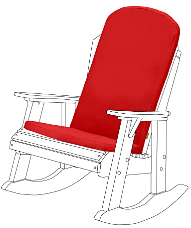 Gardenista Garten Premium Adirondack-Stuhlkissen | Hochlehner-Kissen mit sicheren Bändern | Wasserabweisend und leicht rutschfeste Patio-Stuhlkissen | Einfach abwischbare Sitzkissen (Rot)