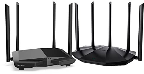 Tenda AC1200 Wi-Fi 5 Router Con 4 Antenas 5dBi + AX1500 Wi-Fi 6 Con 5 Antenas 6dBi, Puerto LAN/WAN, Doble Banda Inalámbrico, Amplíe La Red WiFi