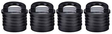 KIMISS Universal Bootsstopfen für Schnellboote, 40 Mm, Schwarzes Gummi, 4 Stück, Boot, Kanu, Boot, Attika, Stopper, Bungs, Abflusslöcher, Stopfen, Zubehör, Schwarz