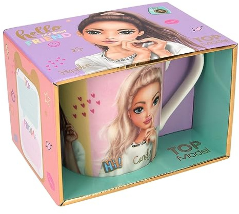 Depesche 12610 TOPModel Snap Shots - Taza con Motivo de Modelo y Estampado Dorado, Taza de Porcelana con asa, Capacidad Aprox. 300 ml